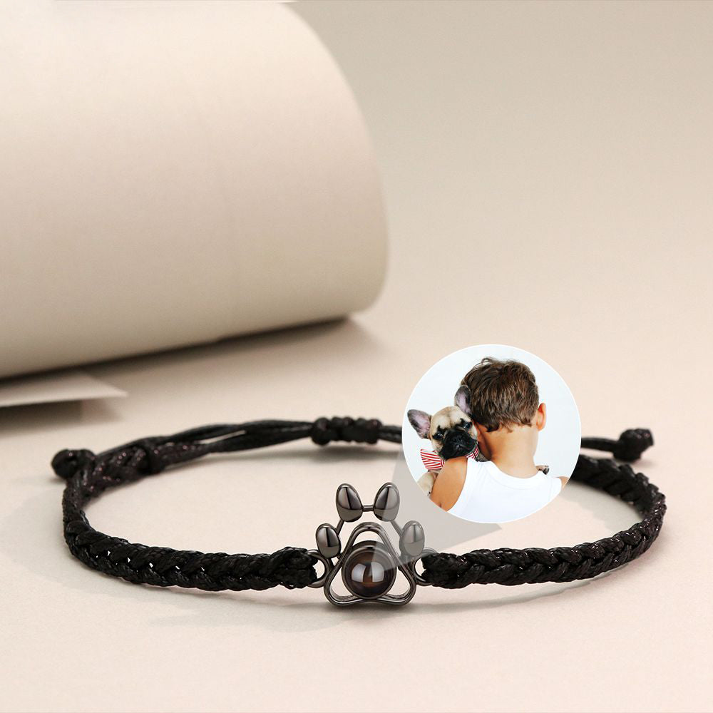 Bracciale con foto di zampa di animale domestico