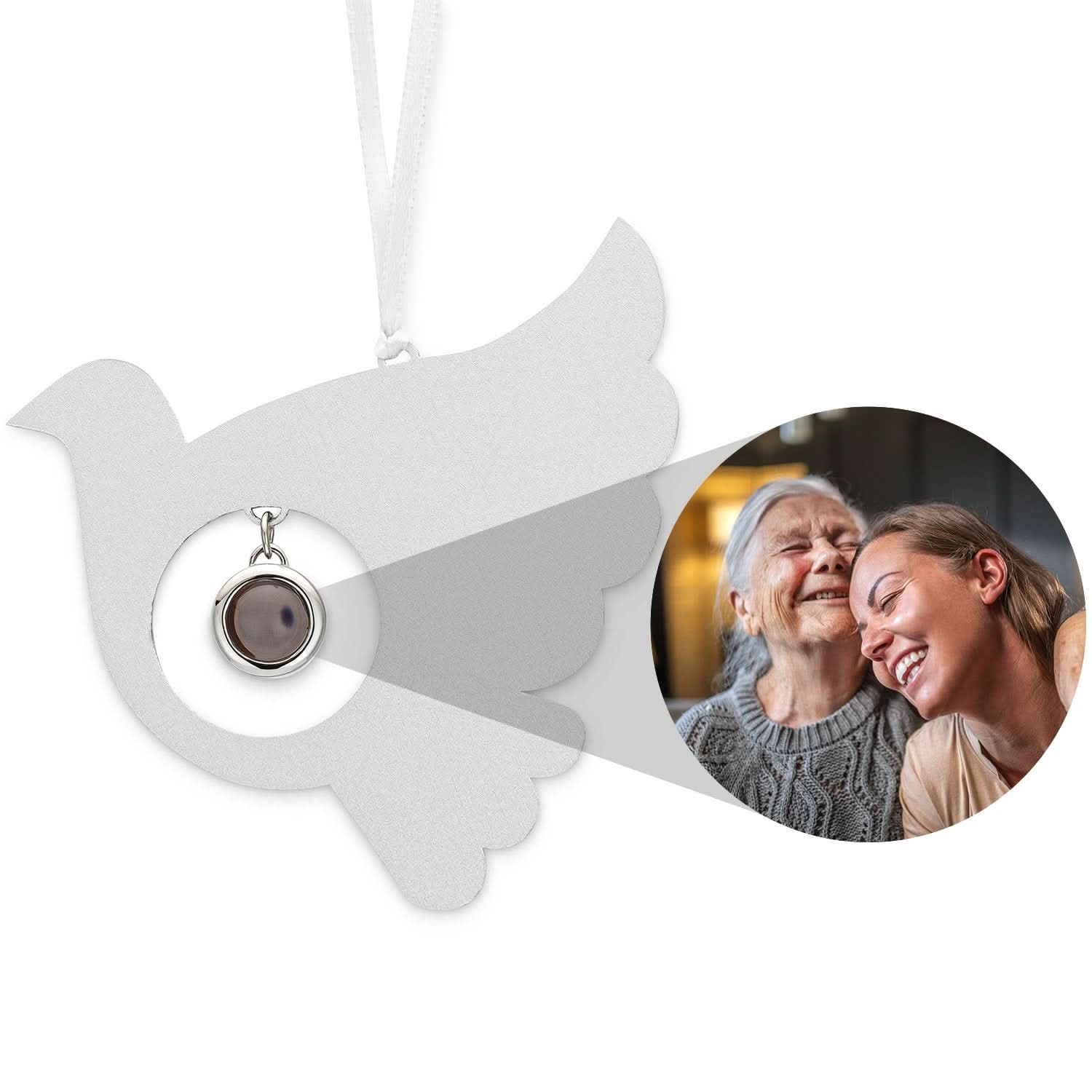Ornamento fotografico personalizzato con uccello