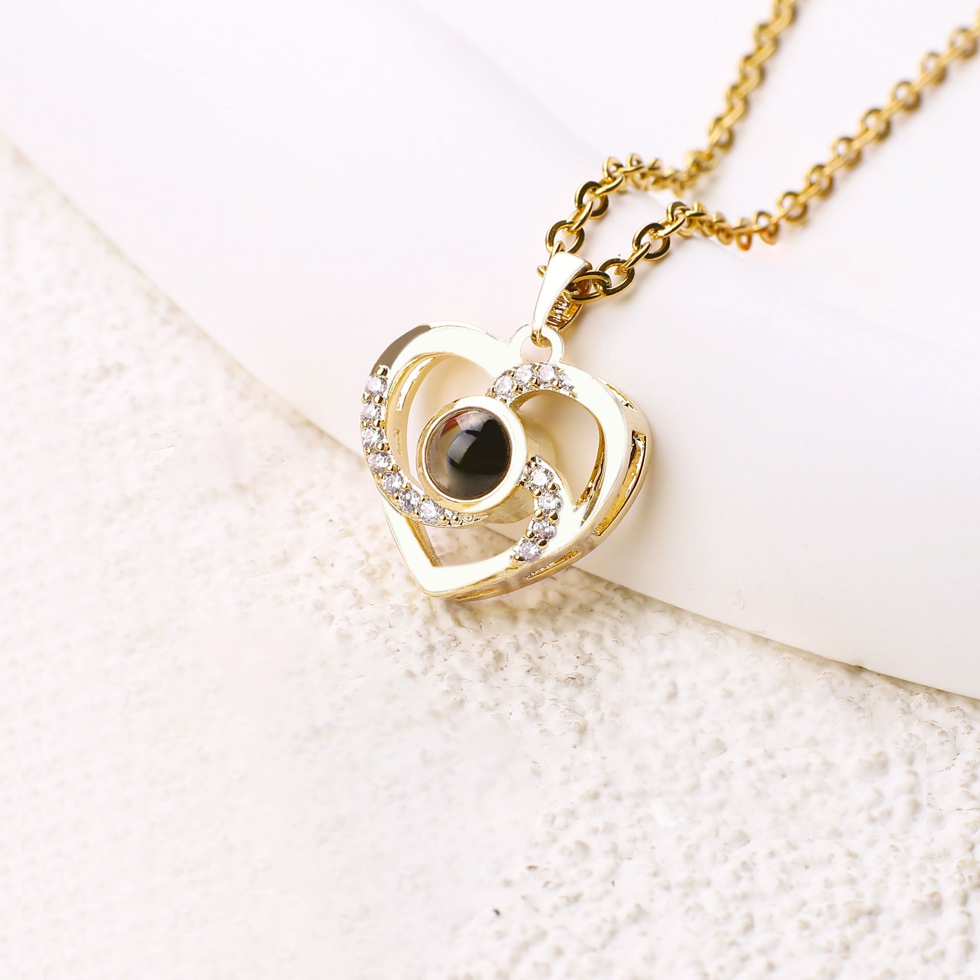 Collana con foto in pavé Center of My Heart