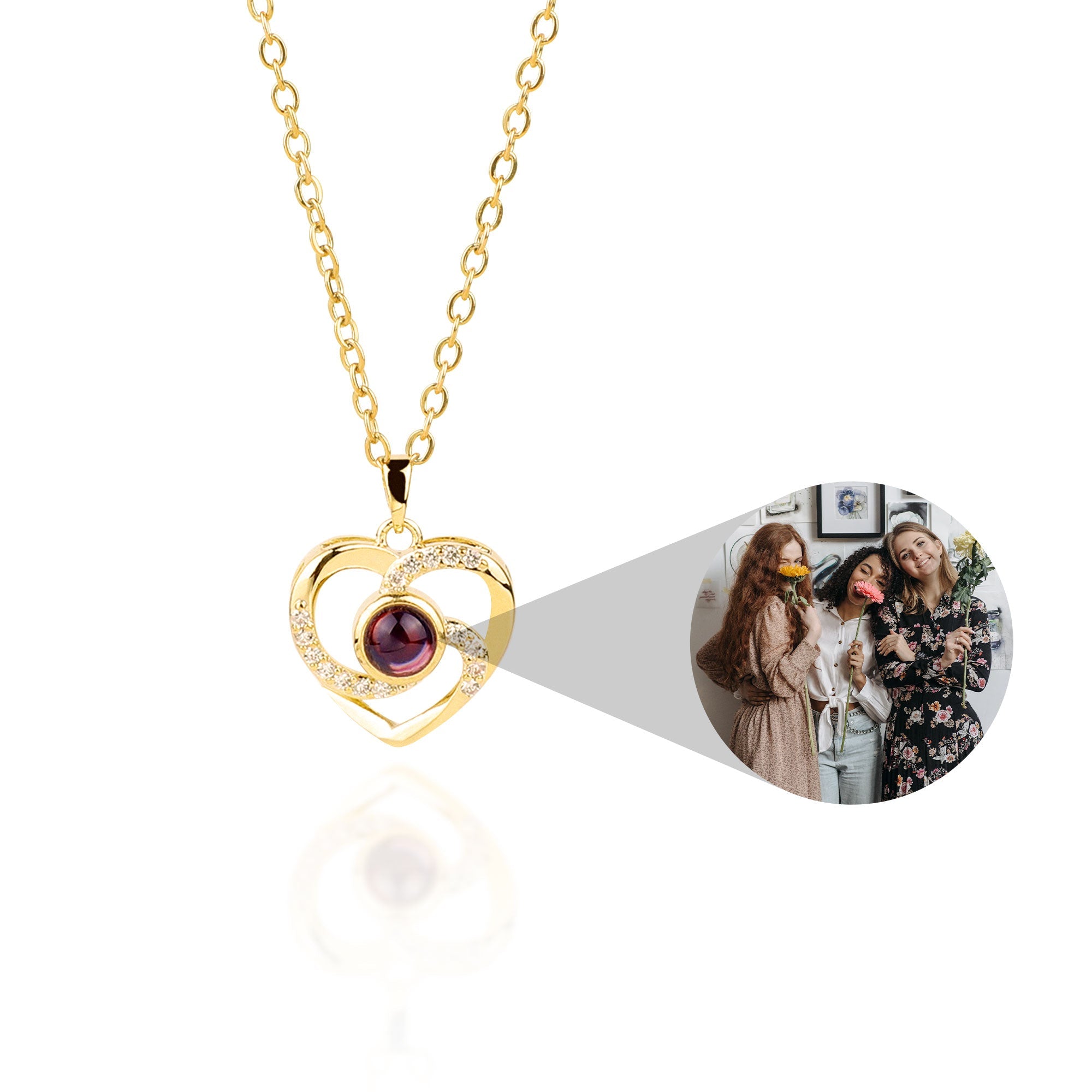 Collana con foto in pavé Center of My Heart
