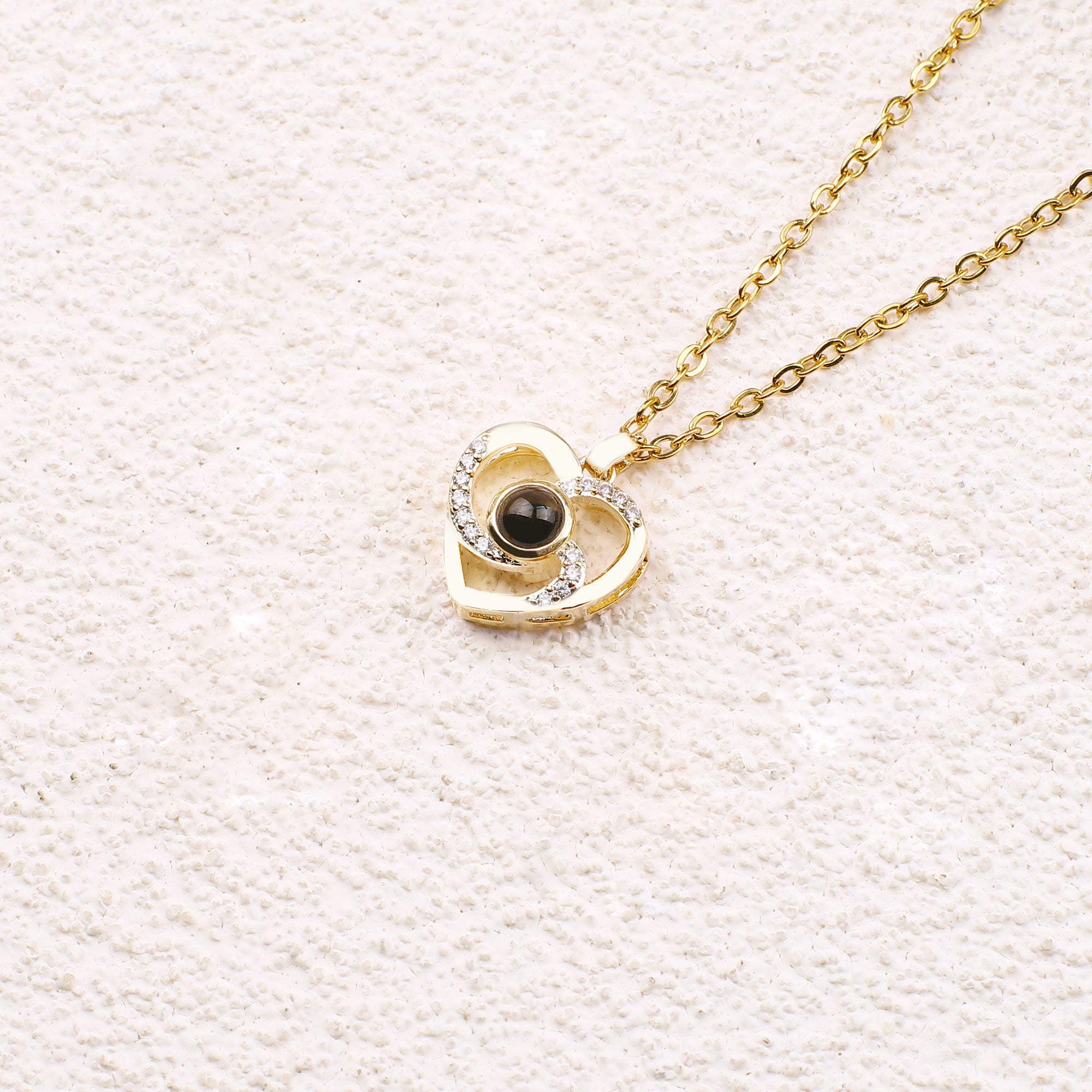 Collana con foto in pavé Center of My Heart