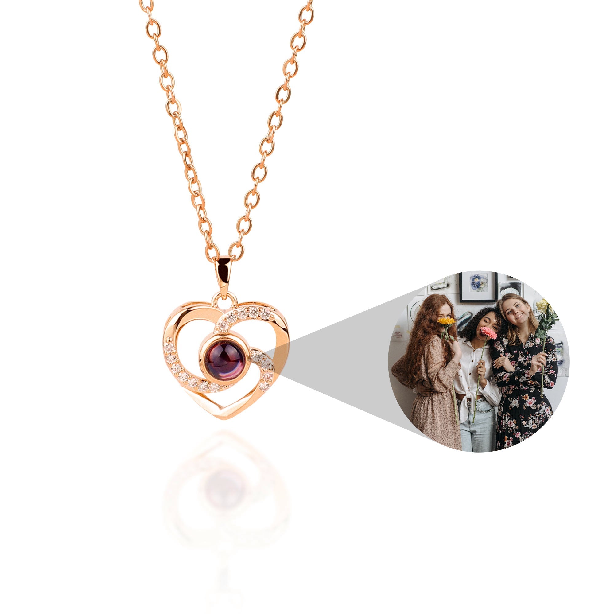 Collana con foto in pavé Center of My Heart