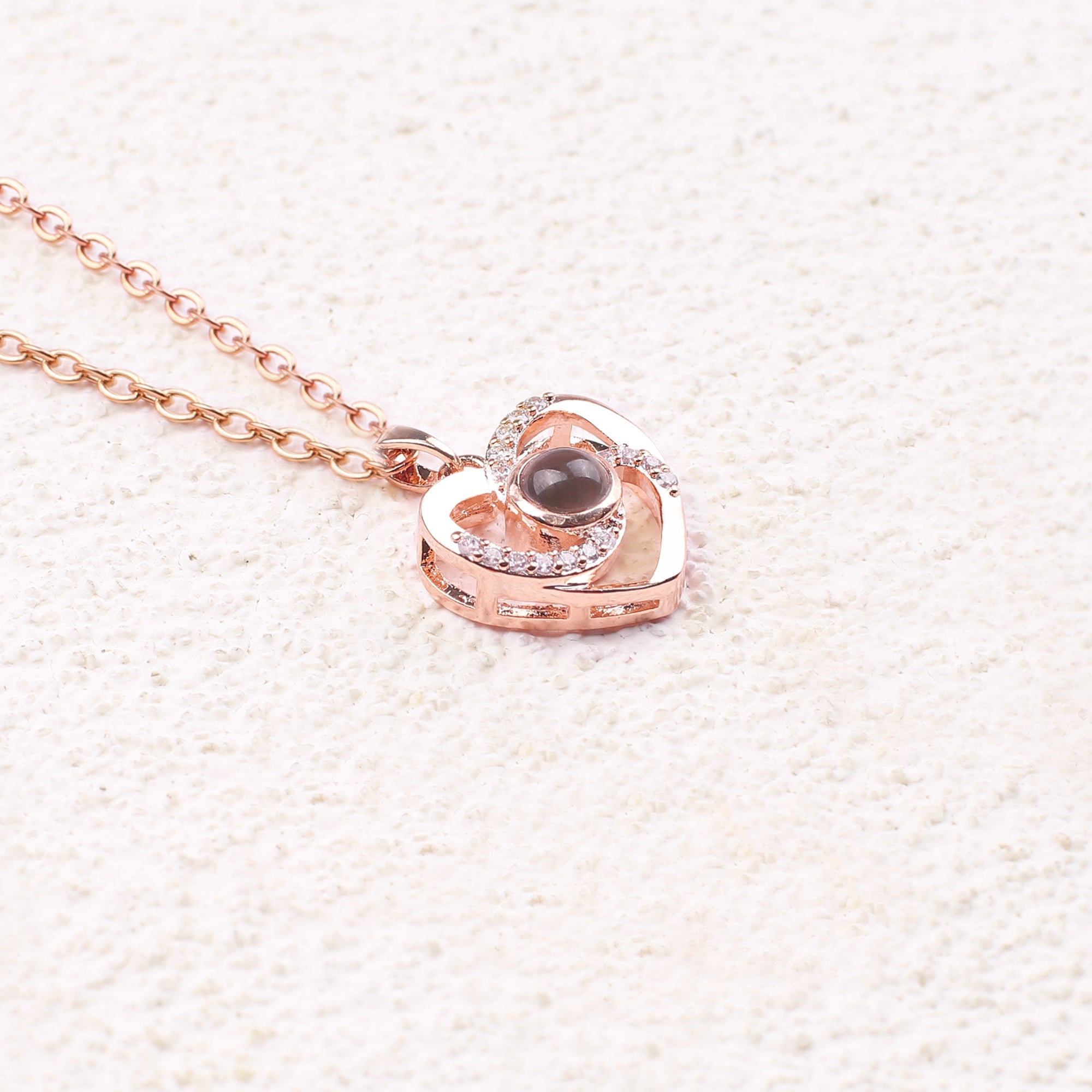 Collana con foto in pavé Center of My Heart