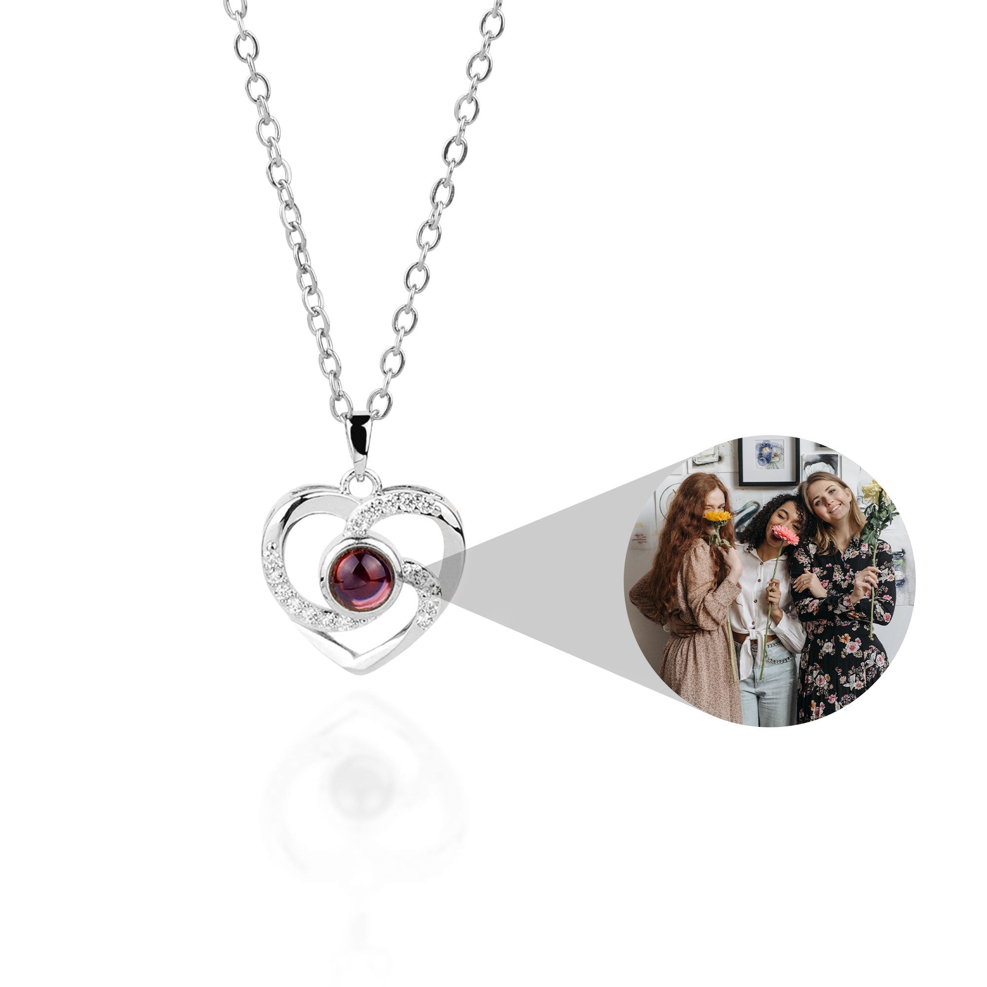Collana con foto in pavé Center of My Heart