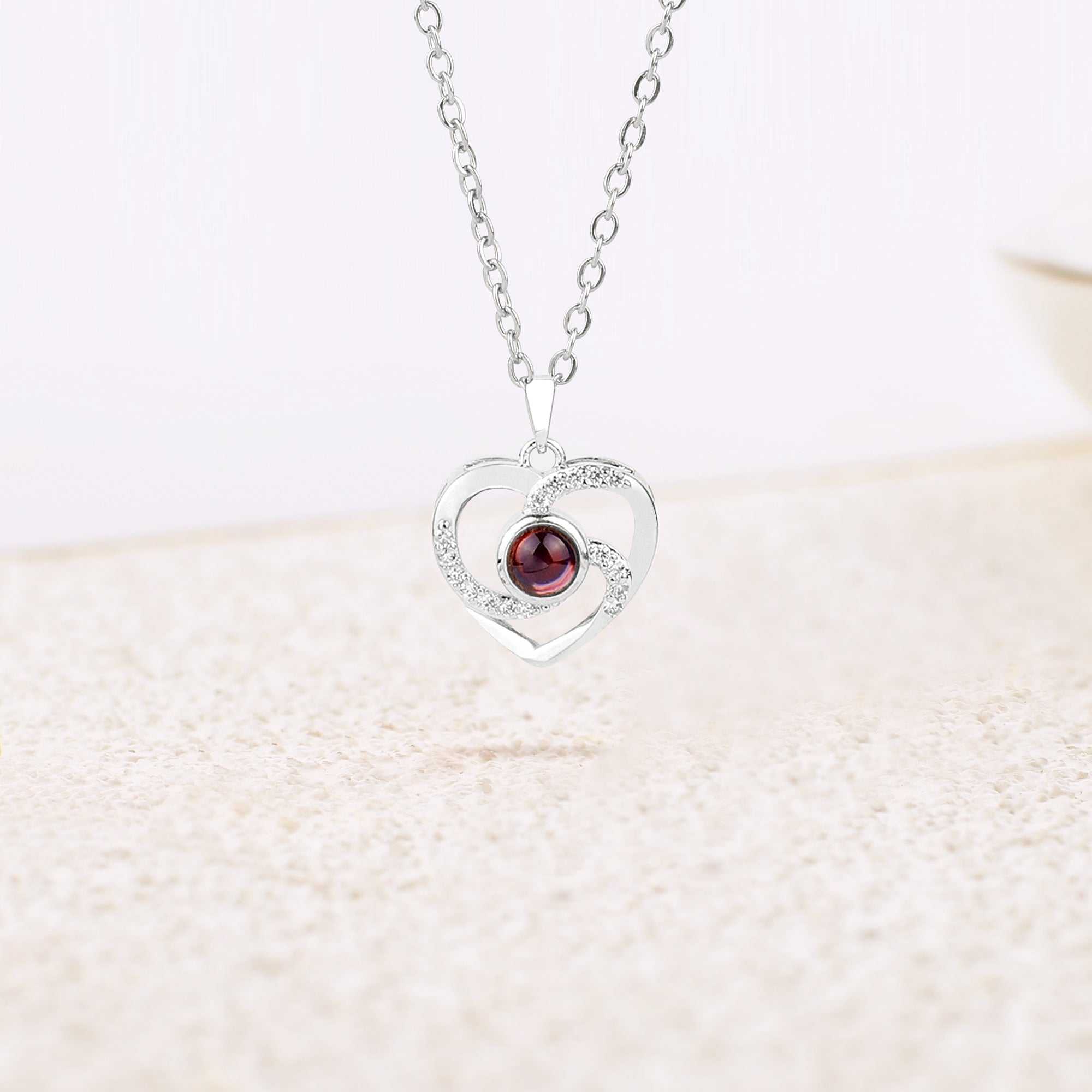 Collana con foto in pavé Center of My Heart