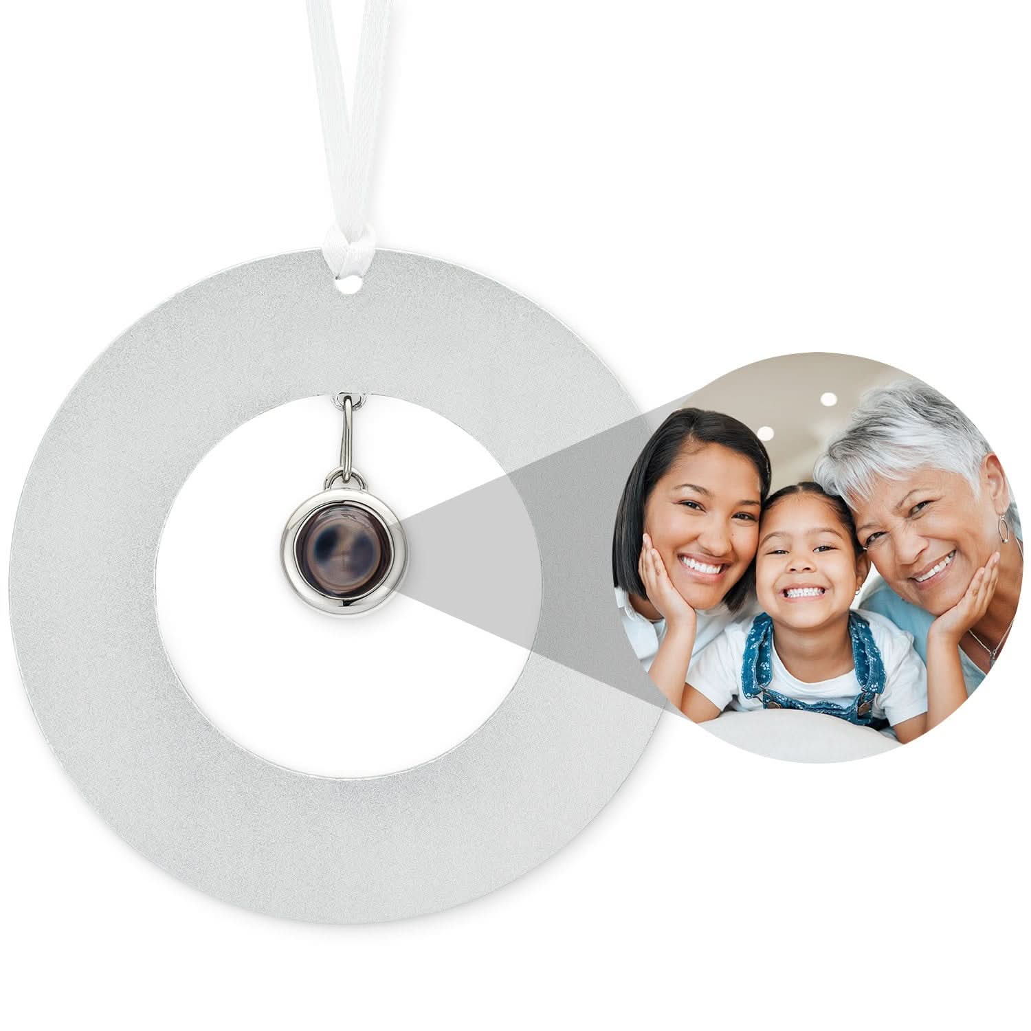Ornamento fotografico personalizzato a forma di cerchio