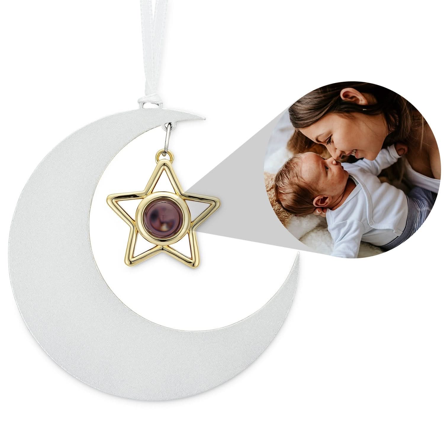 Ornamento fotografico personalizzato con stella a mezzaluna