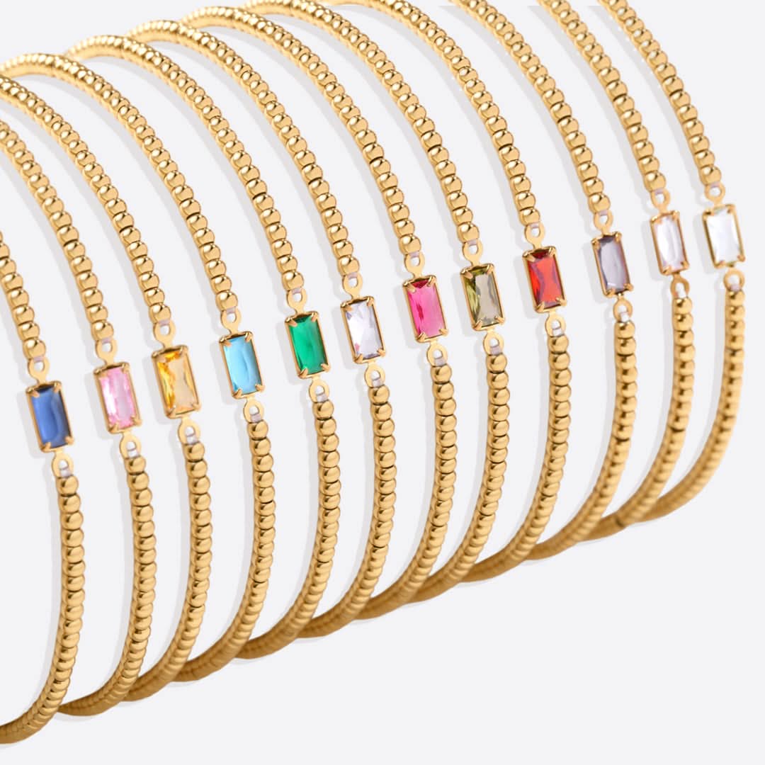 Bracciale con pietre di nascita in oro