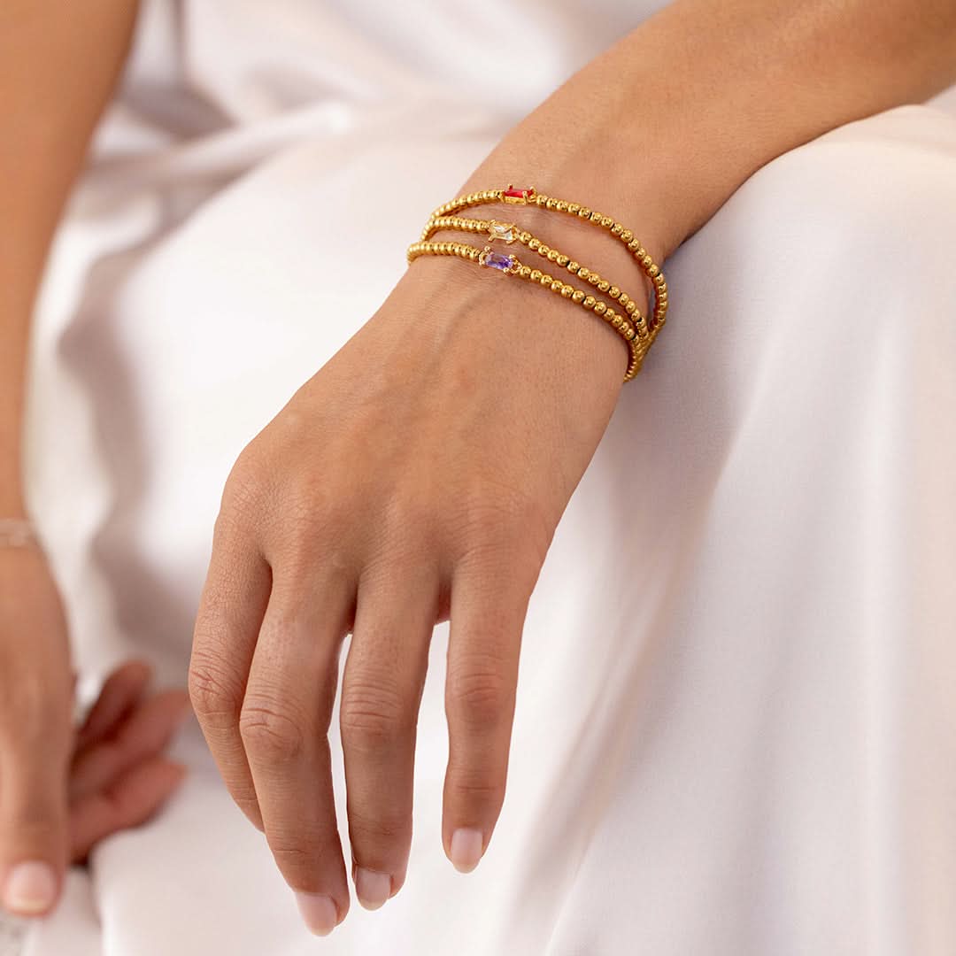Bracciale con pietre di nascita in oro