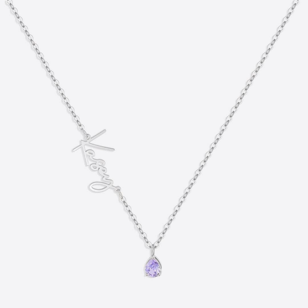 Collana con nome in pietra portafortuna fatta a mano