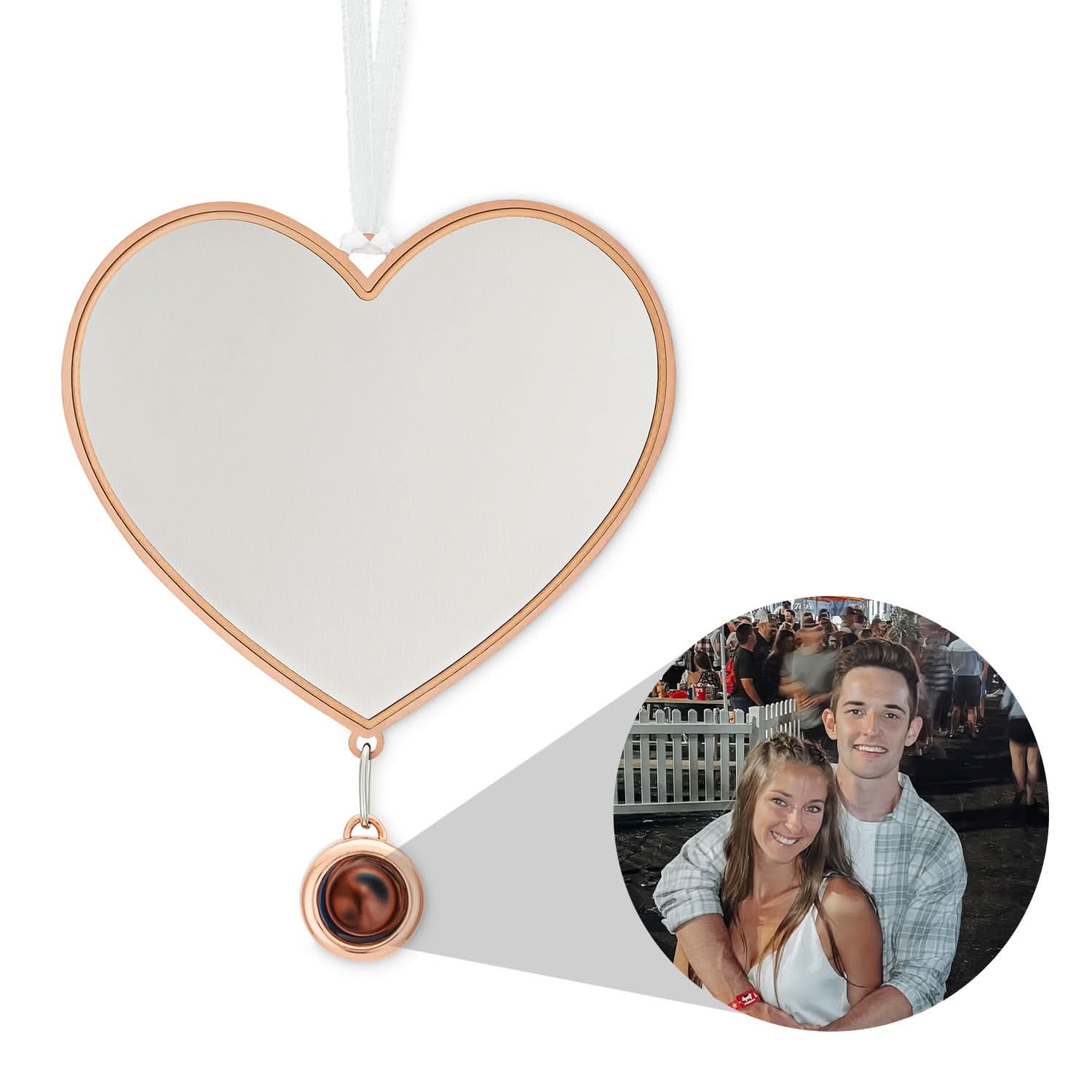 Ornamento fotografico personalizzato con cuore