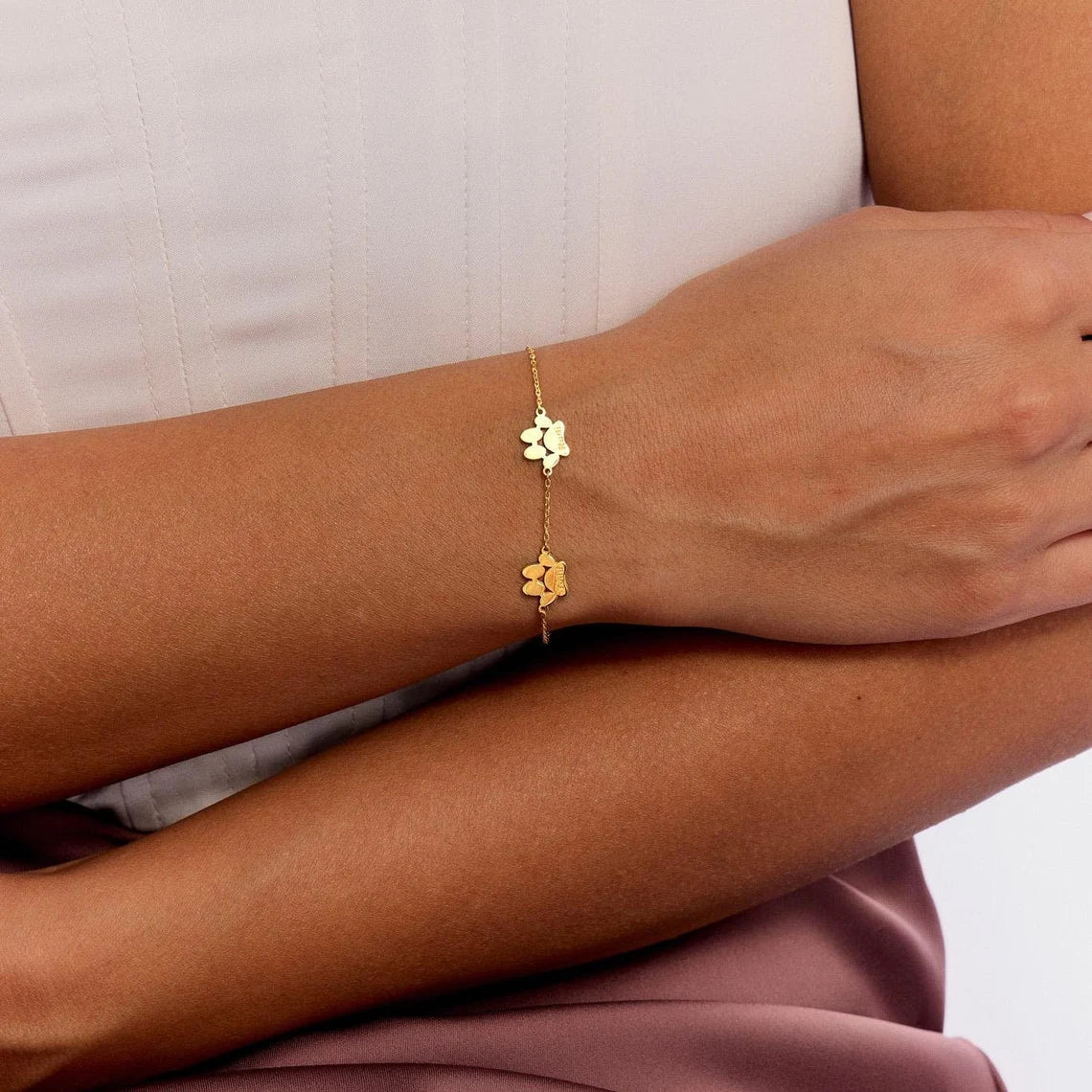 Bracciale personalizzato con nome a forma di zampa