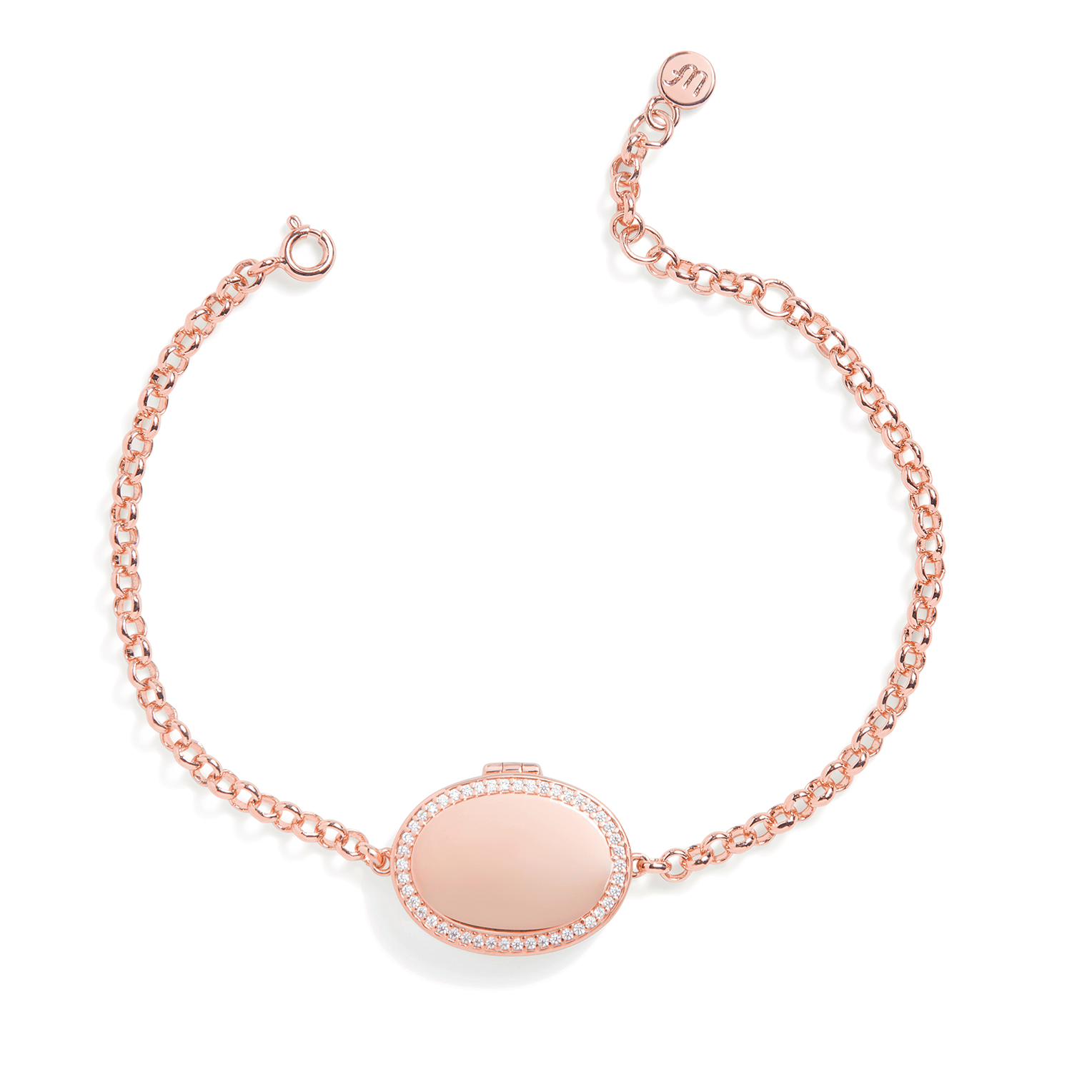 Braccialetto con medaglione ovale personalizzato