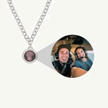 Collana con foto personalizzata con catena Rolo